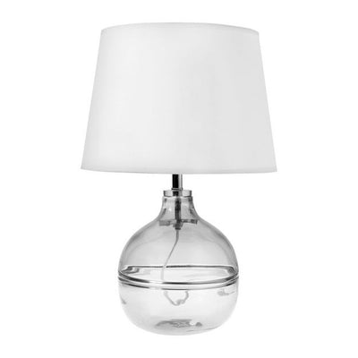 Lampe boule en verre gris fumé H46