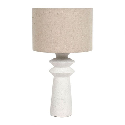 Lampe en céramique art déco blanche H41