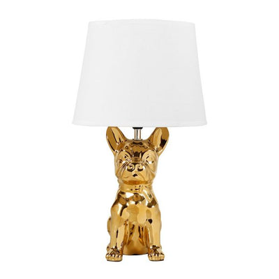 Lampe dorée bouledogue H44