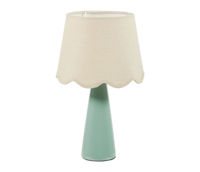 Lampe verte abat jour beige
