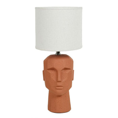 Lampe en céramique face terracotta H33