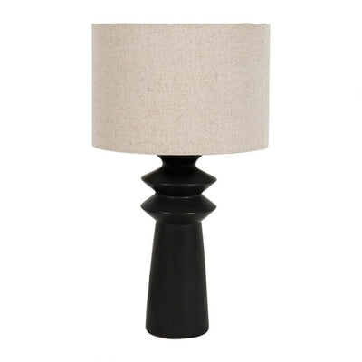 Lampe en céramique art déco noir H41