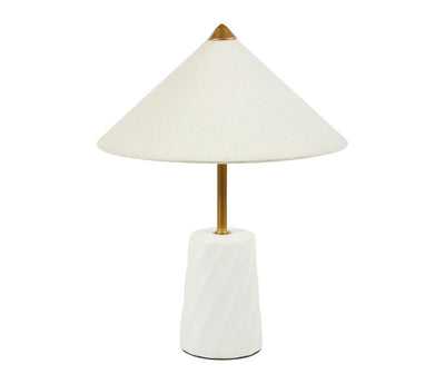 Lampe en céramique blanche et dorée