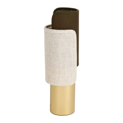 Lampe en métal dorée et tissus H30