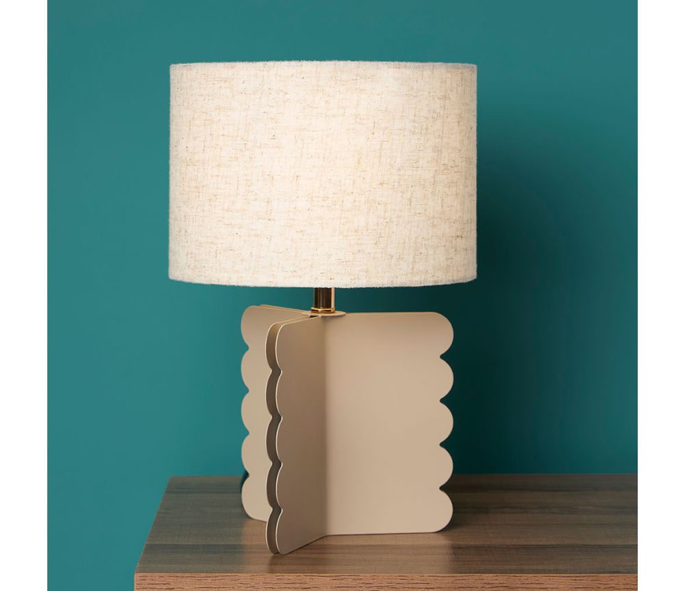 Lampe en métal art déco beige H33