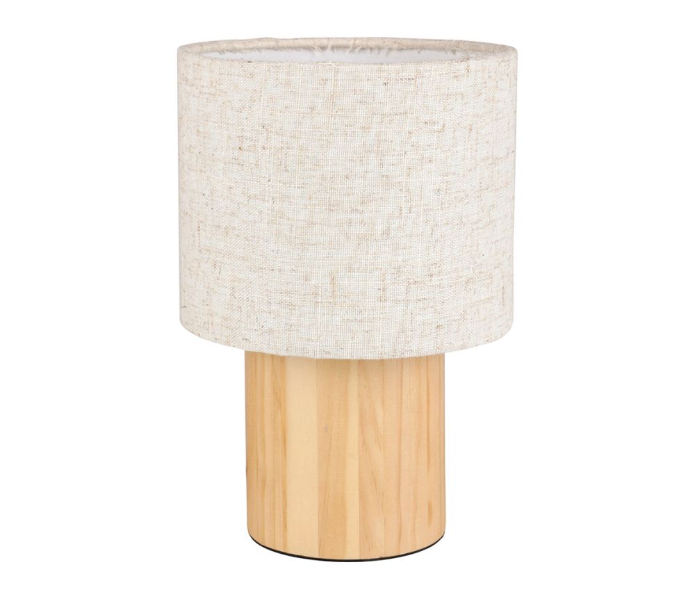 Lampe en bois et tissus H23