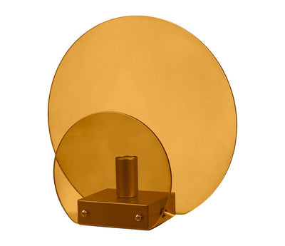 Lampe ronde art déco orange en verre