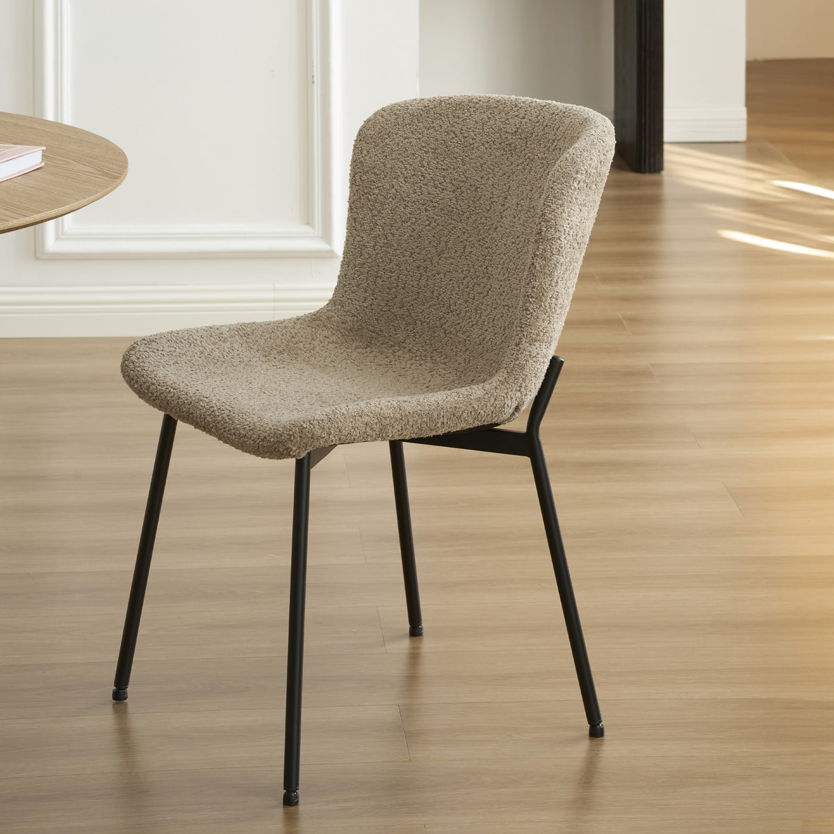 Lot de 2 chaises tissu marron glacé