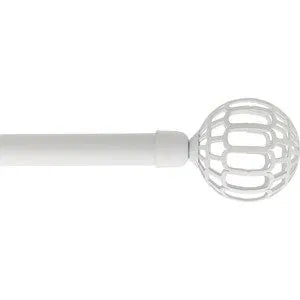 Kit de tringle extensible aluminium (L120 - L210 cm / D19 mm) blanc