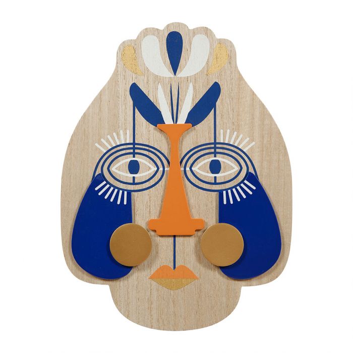 Masque en bois mural ethnique H30