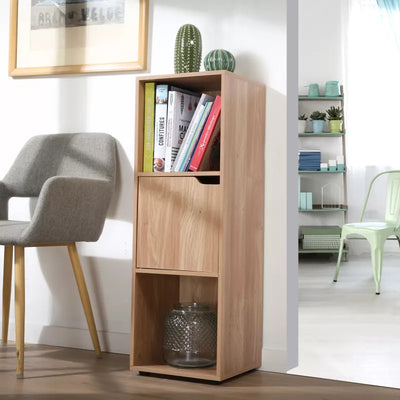 Etagère en bois 3 cases + 1 porte