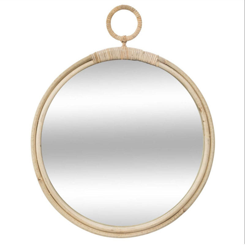 Miroir en rotin rond D38cm