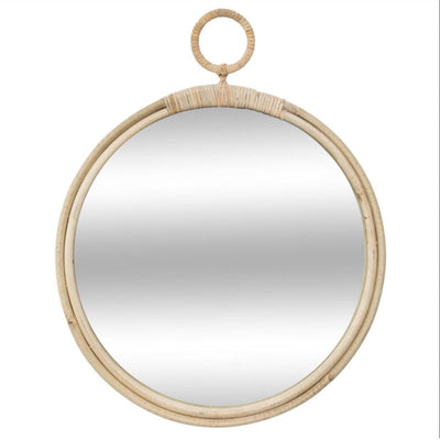 Miroir en rotin rond D38cm