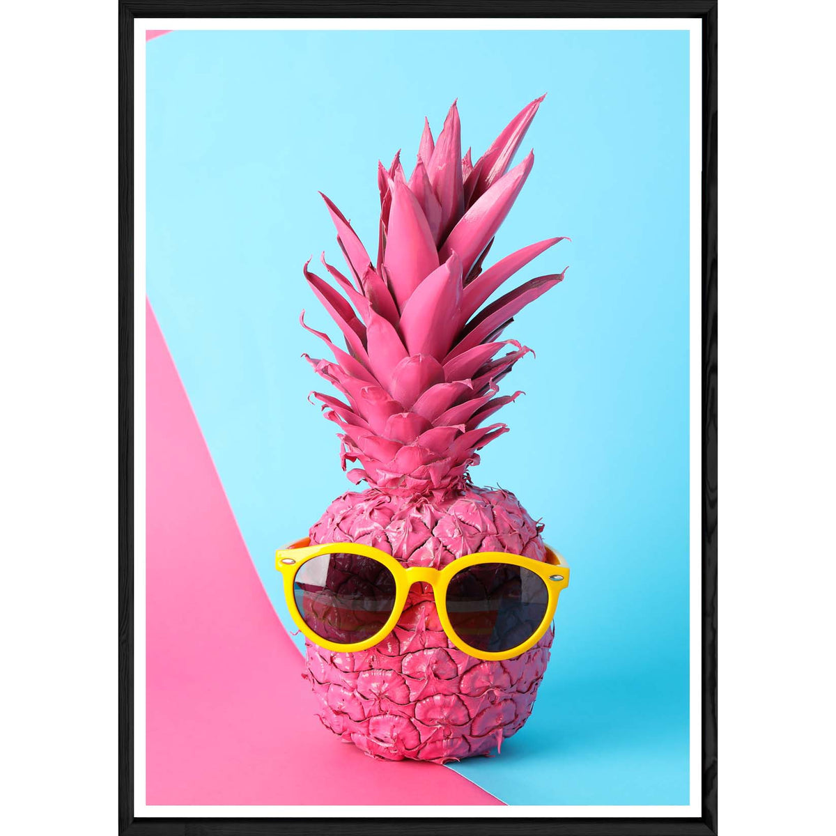 Tableau ananas avec cadre noir POP – Taille 23x32