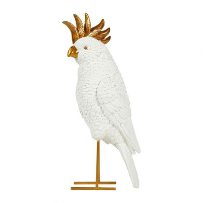 Perroquet blanc et doré H40