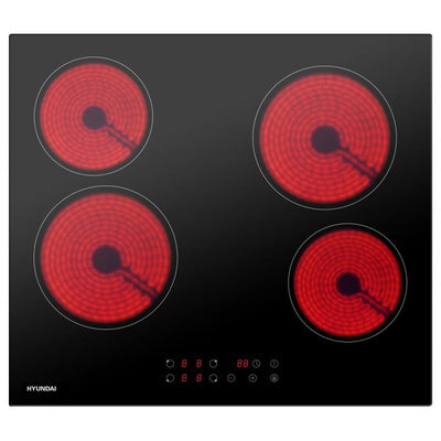 HYUNDAI - Plaque vitrocéramique 4 foyers Table de cuisson 6000W 9 puissances - touche tactile