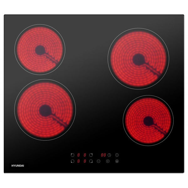 HYUNDAI - Placa vitrocerámica 4 zonas Encimera de cocción 6000W 9 potencias - control táctil