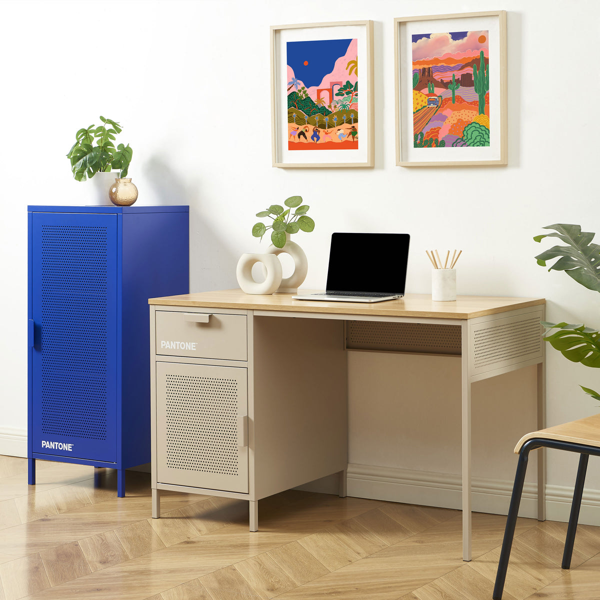 Bureau métal taupe 120 cm