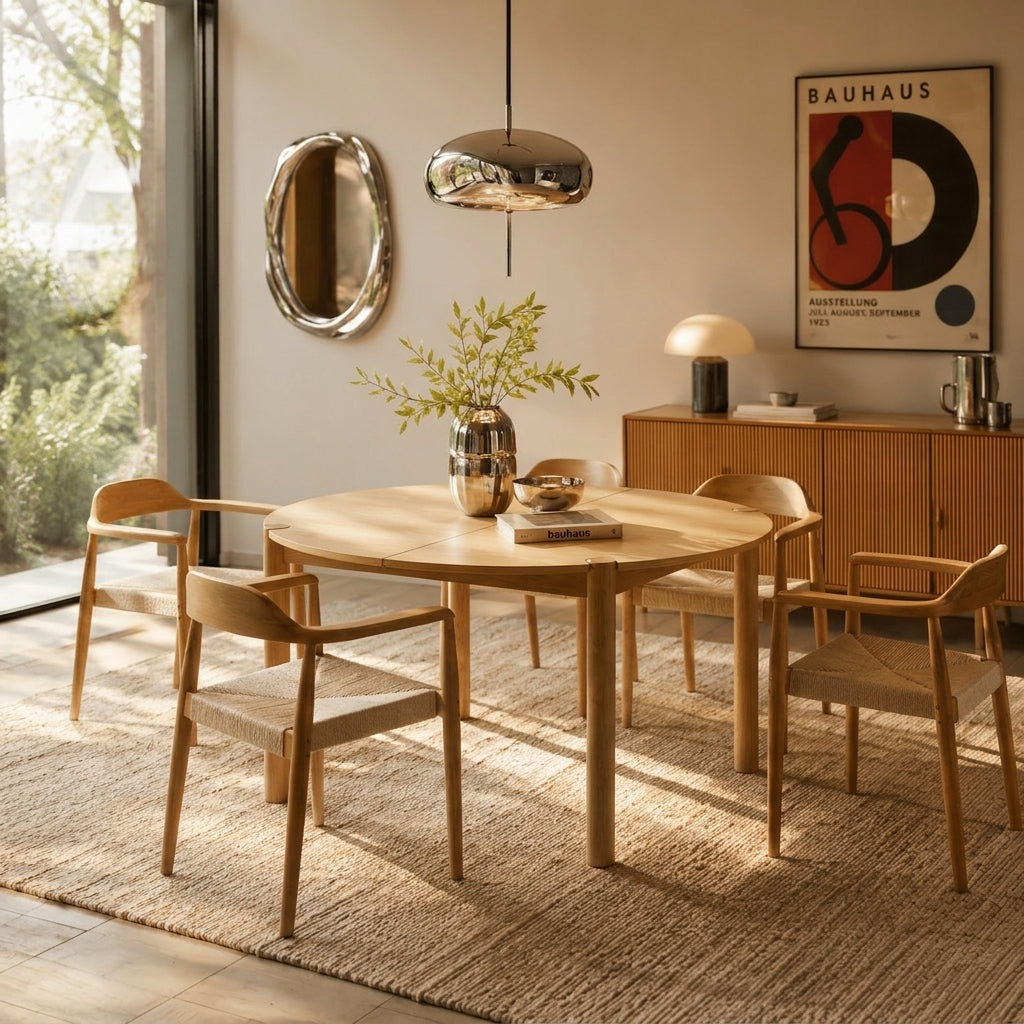Lot de 4 chaises chêne massif et corde