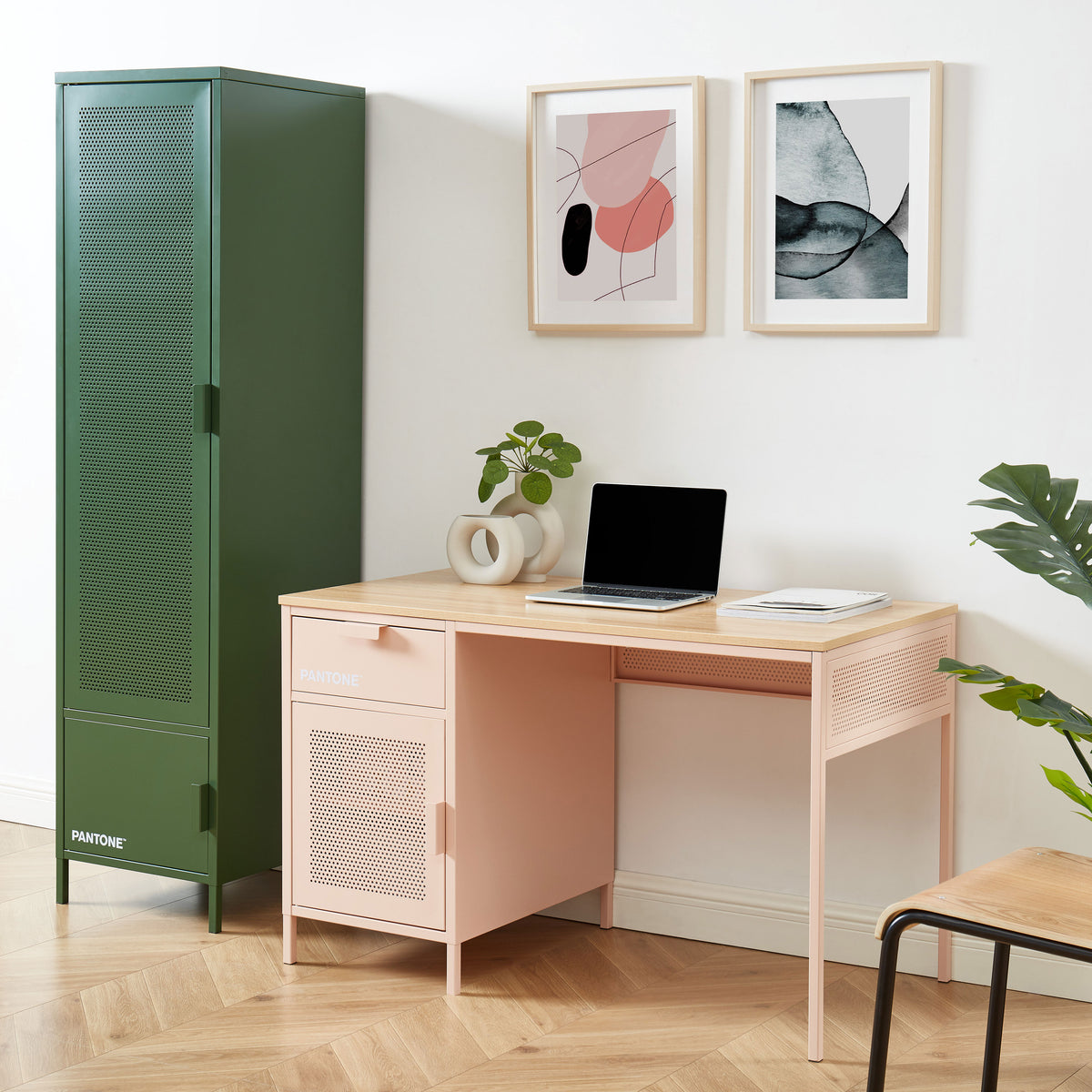 Bureau métal rose blush 120 cm