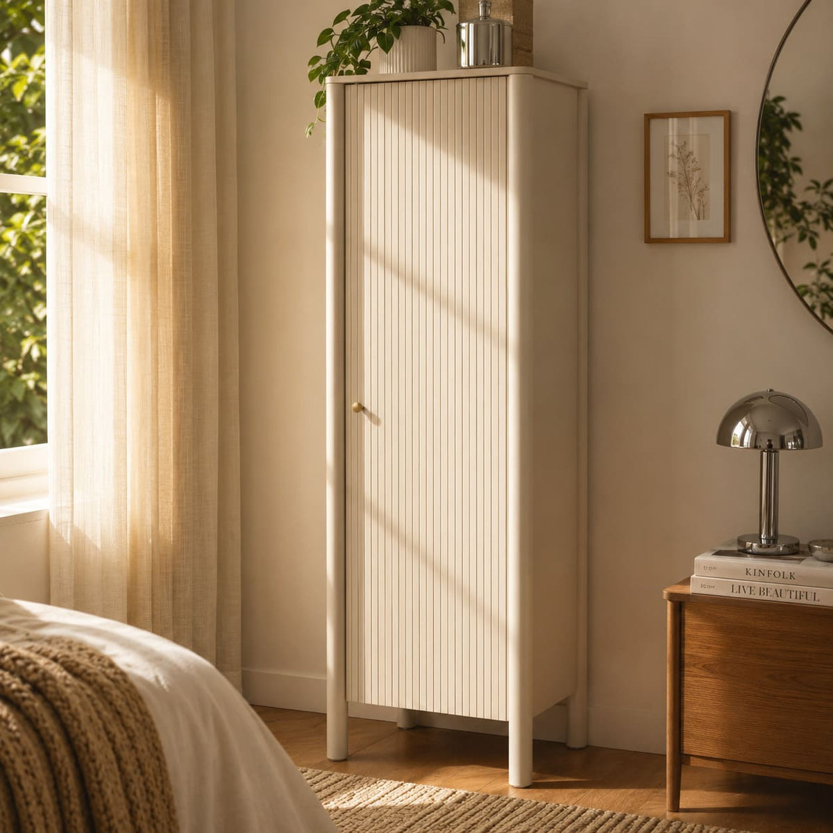 Armoire laqué beige 1 porte