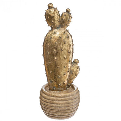 Cactus doré H29 en résine