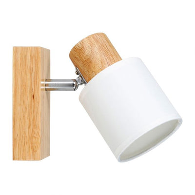Spot en bois blanc 1 abat-jour