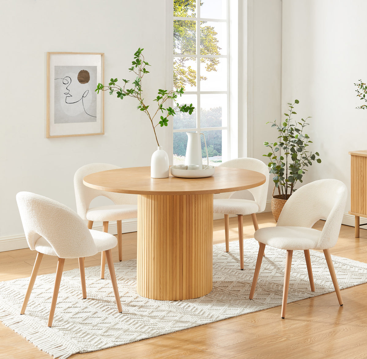 Table à manger ronde frêne 120 cm