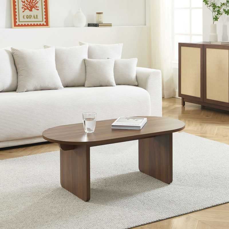 Table basse en bois foncé design L100cm
