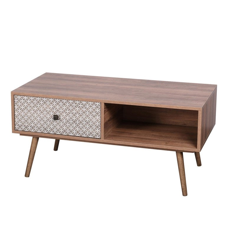 Table basse en bois 1 tiroir 100x50