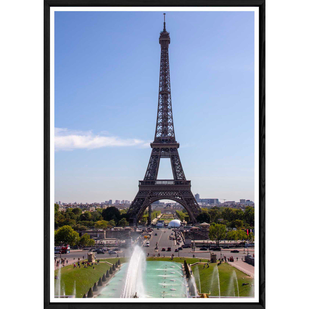 Cuadro de paisaje de la Torre Eiffel con marco negro – Tamaño 23x32
