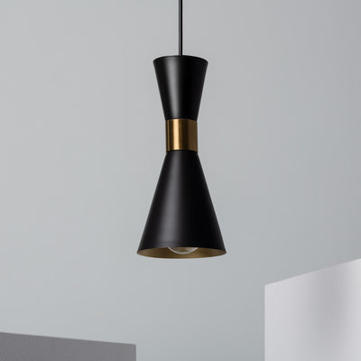 Suspension noir et doré en métal H31