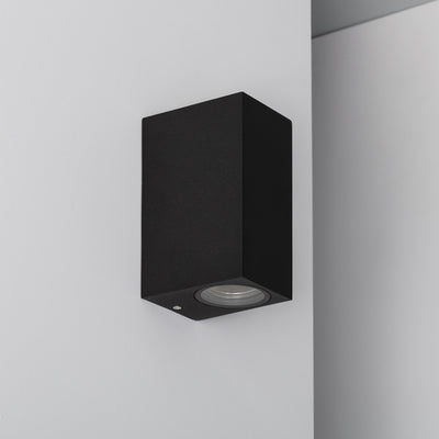 Applique murale en aluminium noire double éclairage H15 intérieur/extérieur