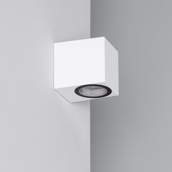 Aplique de pared de aluminio blanco H8 interior/exterior