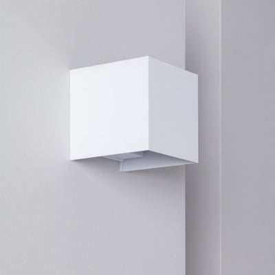Applique Murale blanche en métal LED double éclairage intérieur/extérieur