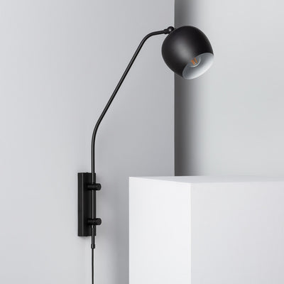 Applique murale noire en métal H60 pivotante
