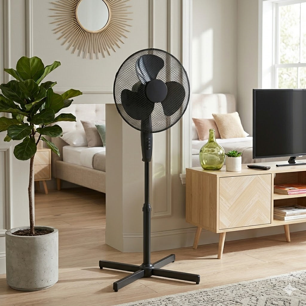 Ventilateur sur pied Noir D40