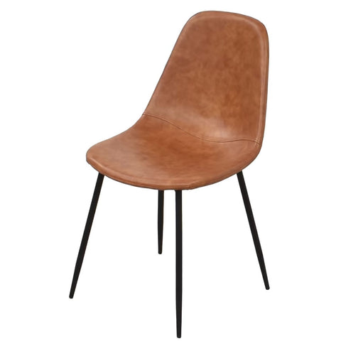 Chaise Design Effet Cuir Marron