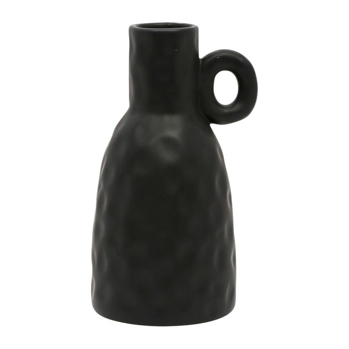 Vase ethnique noir en grès H21