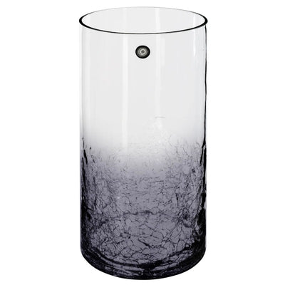 Vase en verre craquelé gris H30