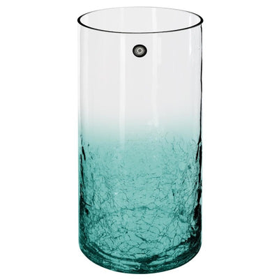 Vase en verre craquelé vert d'eau H30