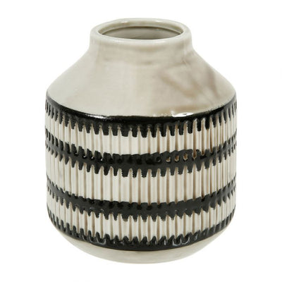 Vase en céramique beige et noir H27