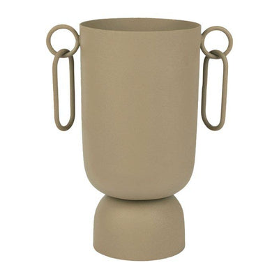 Vase en métal taupe H26