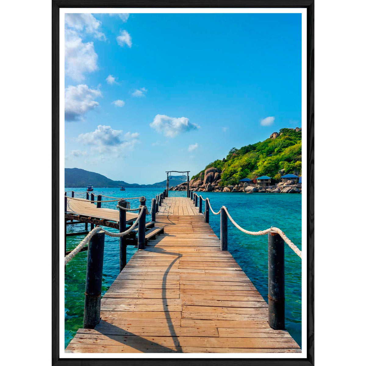 Tableau paysage pont avec cadre noir – Taille 23x32