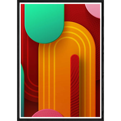 Tableau Art déco avec cadre noir – Taille 32x42